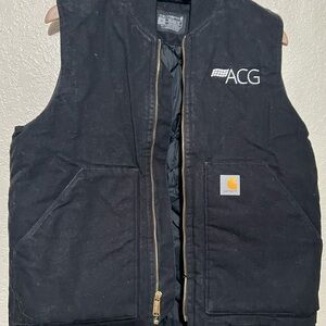 Carhartt Black Vest with Gold Zipper